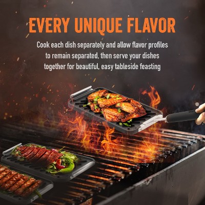 Yukon Glory 3-Piece Black Cast Iron Grill Pan Set with Handle