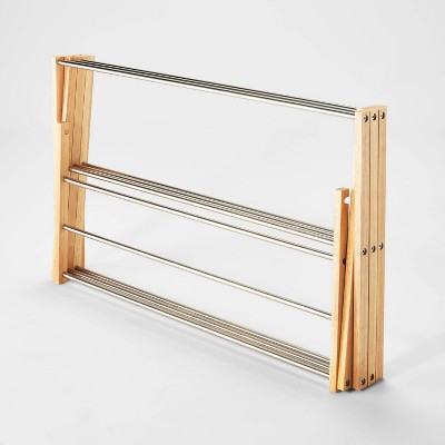 Rubber Wood and Stainless Steel Drying Rack - Brightroom&#8482;