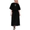 LA LEELA Women's House Daily Routine Evening Wear Vacation Holiday Casual Dailywear Loungewear Caftan Maxi Mumu Slit Dresses 2X-3X Black, Solid - 4 of 4