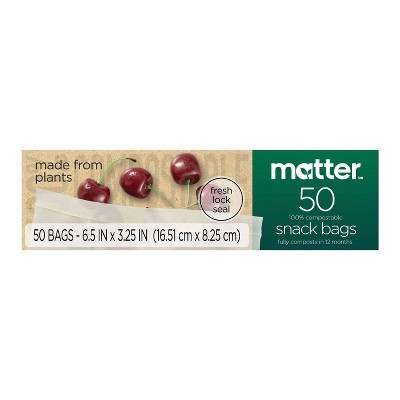 Matter 100% Compostable Snack Bags - 50ct