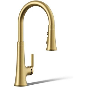 Kohler 23764-2MB Tone Pull Down Kitchen Faucet, Kitchen Sink Faucets with Pull Down Sprayer, Vibrant Brushed Moderne Brass - 1 of 1