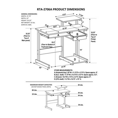 Sleek Gray MDF and Steel Compact Computer Desk with Drawers