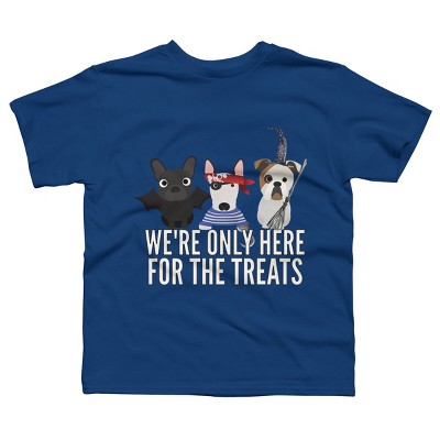 Boy's Design By Humans Dog Halloween - We're Only Here For The Treats By PedigreePrints T-Shirt