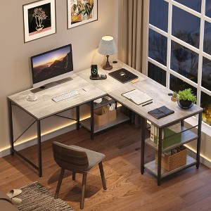 Bestier 59inch L Shaped Desk with Shelves Home Office Gaming Computer Desk - 1 of 4