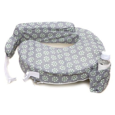 My Brest Friend Original Nursing Pillow Gray Sage Dot Daisies
