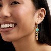 Ross-Simons Turquoise and 2.80 ct. t.w. Multi-Gemstone Drop Earrings With Lab-Grown Diamonds in 18kt Gold Over Sterling - 2 of 3
