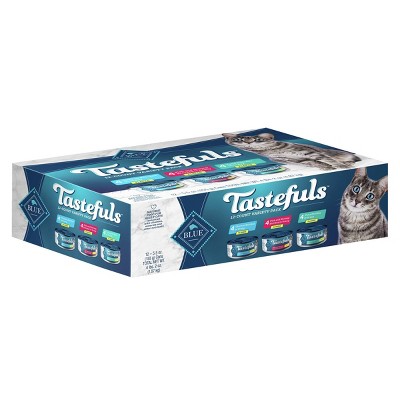 Blue Buffalo Tastefuls Flaked Tuna, Chicken & Shrimp Entrees In Gravy Premium Wet Cat Food - 5.5oz/12ct