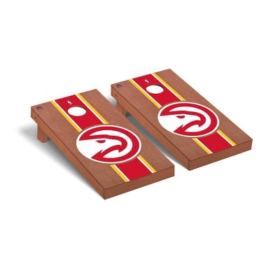 NBA Atlanta Hawks Premium Cornhole Board Rosewood Stained Stripe Version