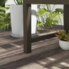 Resenkos Garden Bench, Patio Bench,46" Outdoor Garden Bench, Metal Bench, Wood Look Slatted Frame Furniture, Brown - 3 of 4