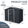 Vynxaria 8x4FT Outdoor Metal Storage Shed with Foundation & Sliding Lockable Door, for Backyard/Patio/Lawn, Black & White - 2 of 4