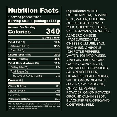 Bettr Bowl Frozen Chipotle Chicken Burrito Bowl - 9oz