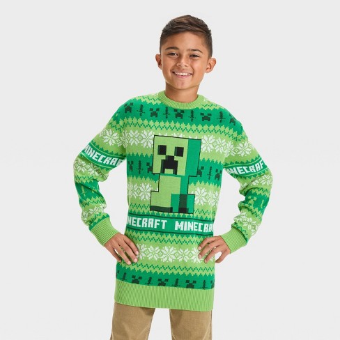 Boys Minecraft Holiday Sweater Green Target