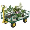 Heavy Duty Steel Garden Cart 500/900/1200 Lb Capacity, Utility Garden Trailer, 3 in 1 Pullable Garden Wagon for Gardening Soil/Tools/Plant Transport - 2 of 4