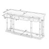 63" Vintage Farmhouse Console Table with Turned Legs,4 Drawers & Large Bottom Shelf for Entryway,Living Room,Hallway-Baofuwish - 4 of 4