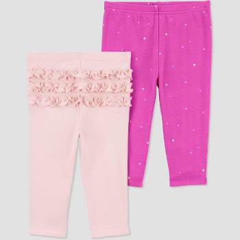 Boutique Toddler Girl 3T Pink & Brown Donut Ruffle 100% Cotton Leggings