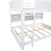 Sapphtopaz Wood Queen Size Bunk Bed with Charge Station&Built-in Storage Cabinet,Bed Frame with Ladder&Guardrail,Space-Saving Bed for Kids&Teen - 2 of 4