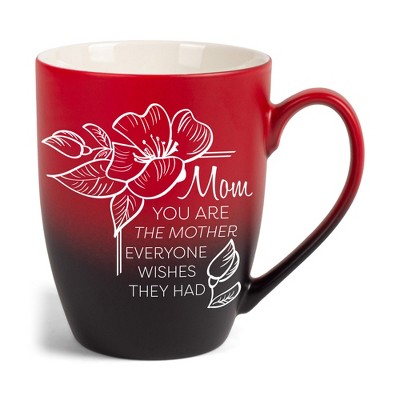 Elanze Designs Mom You Are The Mother Everyone Wishes They Had Two Toned Ombre Matte Red and Black 12 ounce Ceramic Stoneware Coffee Cup Mug