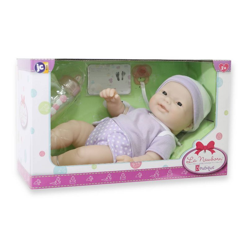 JC Toys La Newborn 12&#34; Asian All Vinyl Nursery Gift Set Doll, 4 of 5