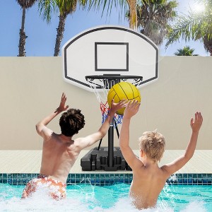 Portable Poolside Basketball Hoop Swimming Pool 3.1ft to 4.7ft Height-Adjustable Basketball System Goal Stand for Kids - 1 of 4