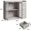 Jojoka 43 Inch Sideboard Buffet Cabinet with Glass Doors, 3 Drawers, Adjustable Shelves & Anti-Tip Safety for Kitchen and Dining Room,Grey - 2 of 4