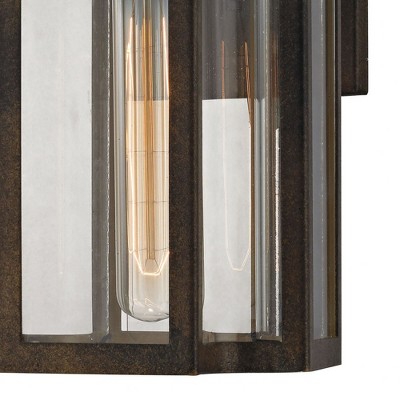 Hazelnut Bronze Dimmable Glass Shade Outdoor Sconce
