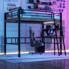 Bellemave Metal Full Size Loft Bed with LED, Built-in Desk, Storage Shelf and Ladder, Black - 4 of 4