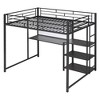 ALEXOUN Loft Heavy Duty Metal Bed with Desk and Storage Shelves,with Whiteboard and 3-Tier Storage Shelf,for Kids,Teens for Apartments - 4 of 4
