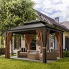 LACOO Galvanized Aluminum Hardtop Permanent Gazebo with Double Roof, Netting and Curtains - 2 of 4