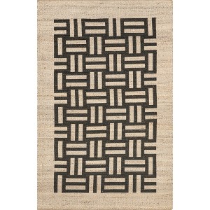 Nuloom Saskia Southwestern 5x8 Jute Indoor Area Rug for Dining Room Rug Neutral Rug Living Room Rug, Ivory - 1 of 4