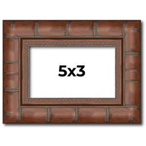 PosterPalooza | 5x3 Modern Bamboo Picture Frame, UV Acrylic, 5 Finishes - 1 of 4