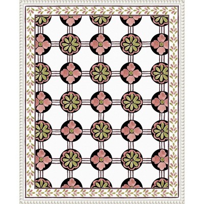 Cubicles II Abstract Floral Canvas Print with White Frame