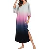 Ekouaer Women's Nightgown Short Sleeve Sleepshirt Long Loungewear Casual Maxi Lounge Dress House Dresses with Pockets - 3 of 4