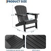 Modern HDPE Adirondack Chair, 380LB Oversized All-Weather Poly Lumber Outdoor Chair with Wood Grain, for Patio, Fire Pit & Pool - 2 of 4