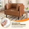 39" Vintage Brown Lounge Chair with Polyester Fabric, Solid Wood Frame and Steel Legs - 3 of 4