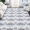 5x8 FT Outdoor Area Rug,Washable Vintage Geometric Low Pile Ultra-Thin Non-Slip Foldable Rug for Dining Room, Patio, Backyard, Deck, Black - 4 of 4