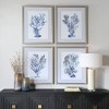 Uttermost Shibori Coral Prints-Oatmeal Linen Mat & Light Gray Wood Frames, Set of 4 - 2 of 4