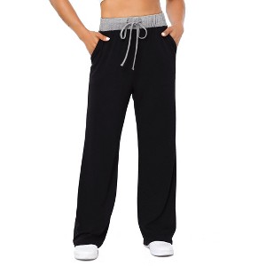 Clearlove Womens Yoga Sweatpants Wide Leg High Waisted Lounge Pajamas Pants Comfy Workout Loose Pants with Pockets - 1 of 4