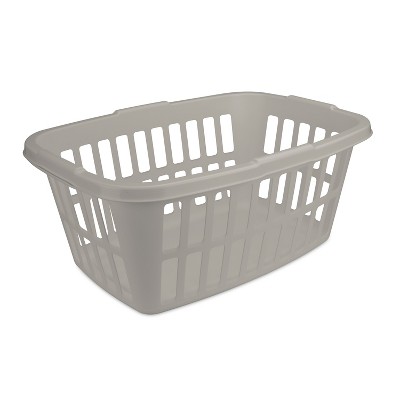 White Stackable Laundry Basket with Grey Handles