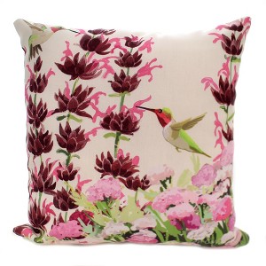 Home Decor 18.0 Inch California Native Flowers Hummingbird Climaweave Throw Pillows - 1 of 2