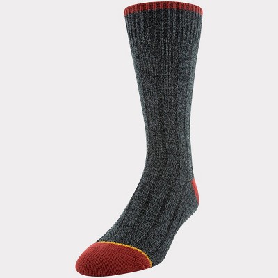 Signature Gold by GOLDTOE Men's Buffalo Check Boots Socks 2pk - Black 6-12.5