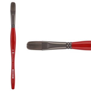 Borciani e Bonazzi Unico Silver Synthetic Series 812 Paint Brush, Filbert 16 - Medium Handle Paintbrush Handcrafted in Italy, Cruelty-Free, Acrylic, - 1 of 4