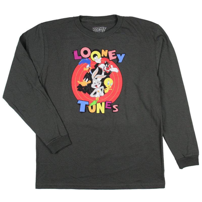 Looney Tunes Boys' Character Circle Logo Long Sleeve Graphic T-Shirt, 4 of 5
