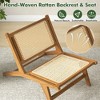 Resenkos Patio Dining Chairs, Patio Kitchen Chairs,Teak Wooden Chair with Handwoven Rattan Seat and Backrest Brown - 3 of 4