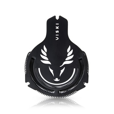 Black Titanium Staghead Stainless Steel Cocktail Strainer