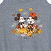 Women's - Disney - Mickey Minnie Leaf Pile Graphic Racerback Tank - image 2 of 4