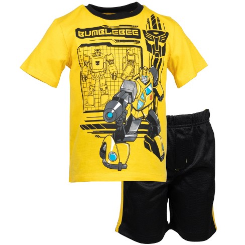 Transformers Bumblebee Big Boys Graphic T-shirt & Mesh Shorts Yellow/black  18-20 : Target