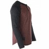 Men's 's Long Sleeve Arm Contrast Raglan Henley T-shirt - ZIMEGO - 3 of 4