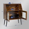 Buffet Storage Cabinet, Kitchen Accent Console Table with Open Shelf and Tempered Glass Door, Sideboard Buffet Cabinet, FreeStanding Sideboard - 2 of 4