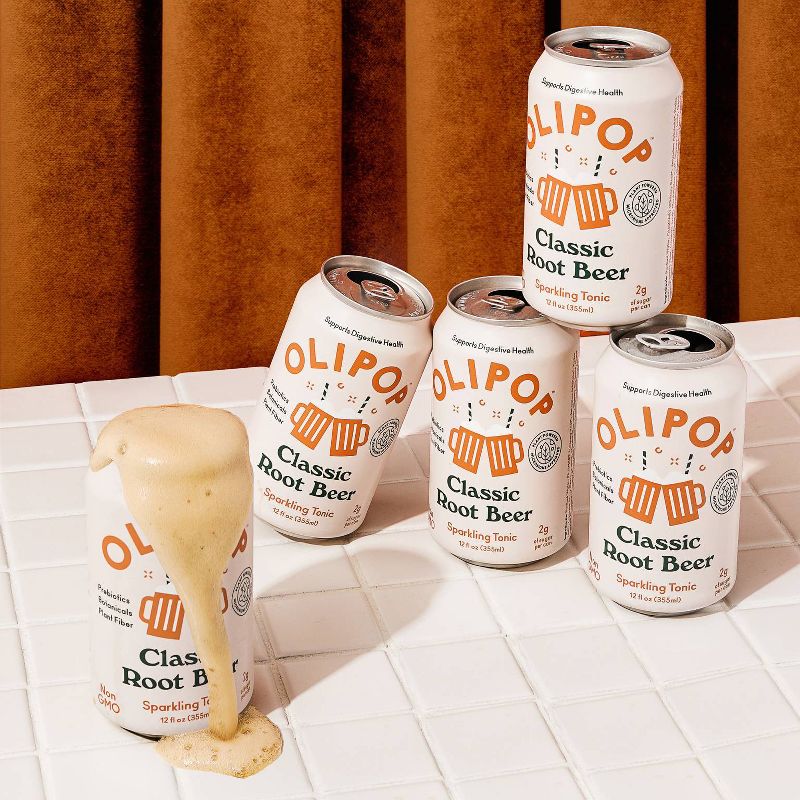 OLIPOP Classic Root Beer Prebiotic Soda - 12 fl oz, 4 of 12