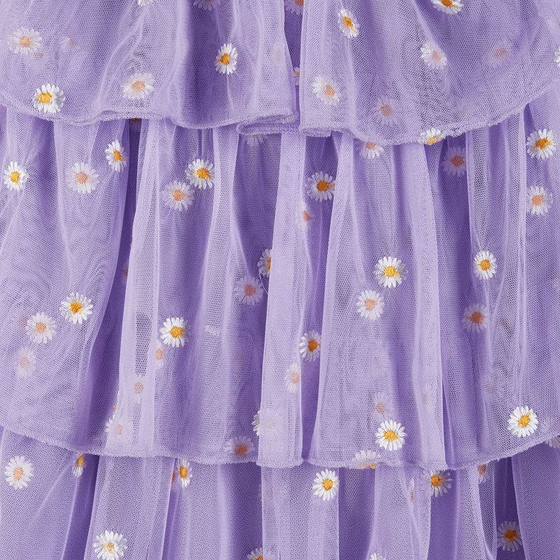Andy & Evan  Toddler Purple Floral Ruffle Tiered Dress, 3 of 4